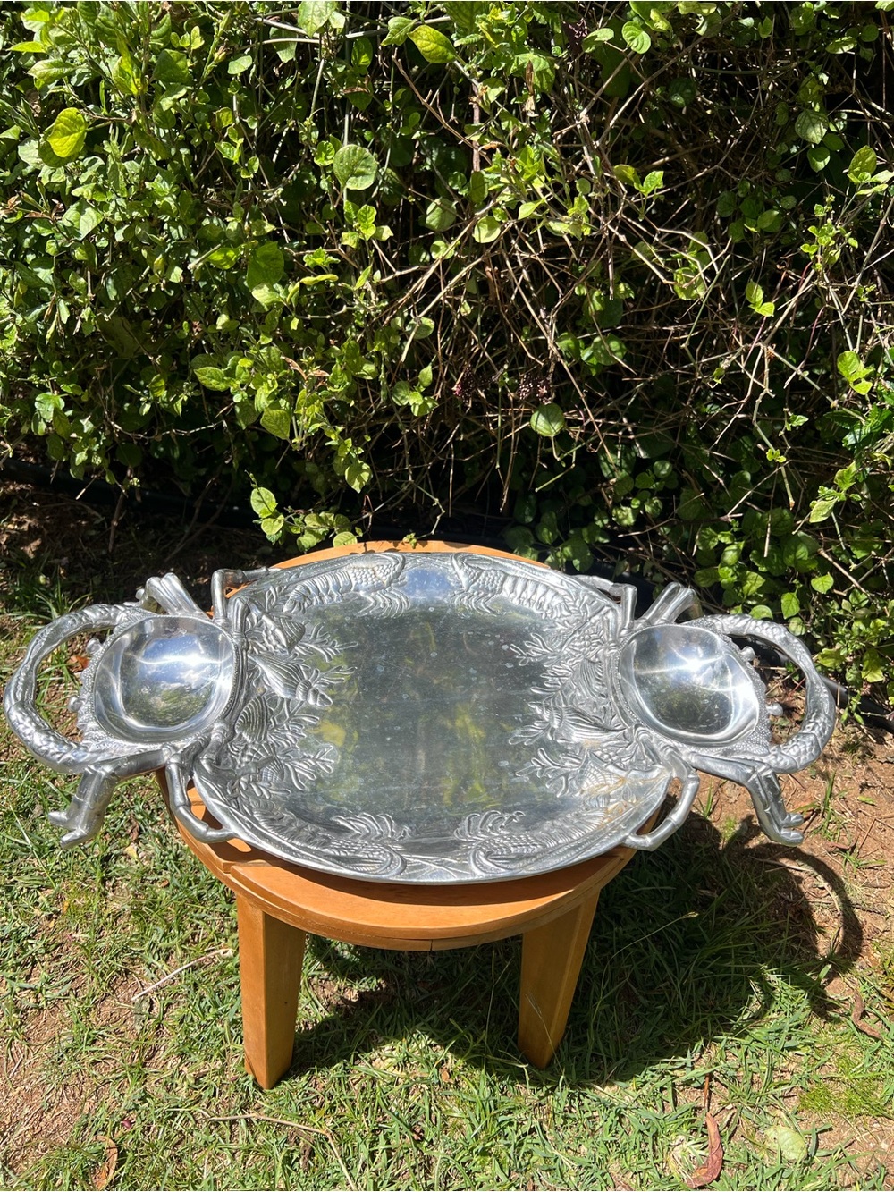 Vintage Arthur Court Crab Serving Tray with Handles